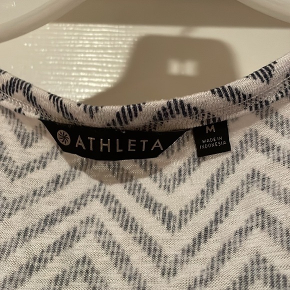 Athleta white and blue stripe hi to low tank - Picture 2 of 3